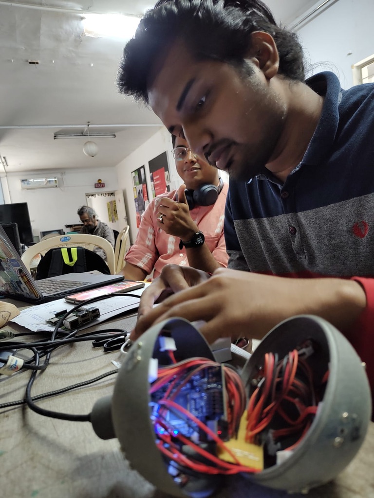 Person working on circuits