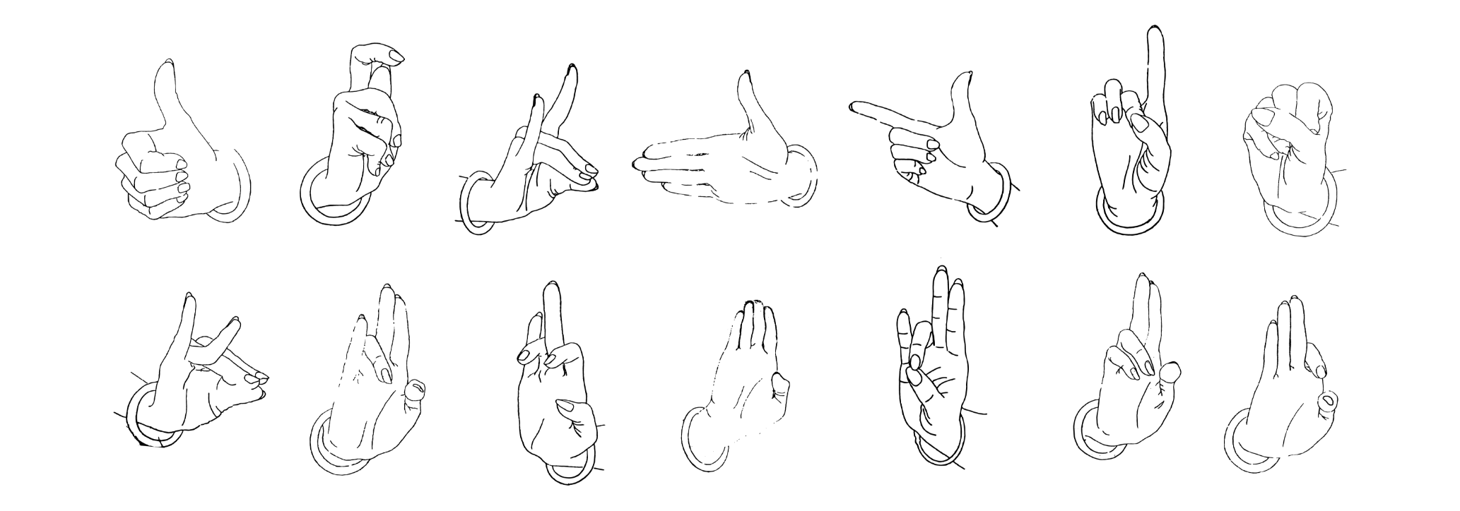 Hand poses in bhartnatyam