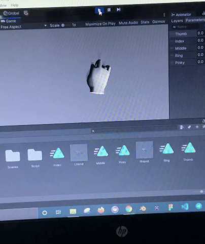 Hand model animation in Unity