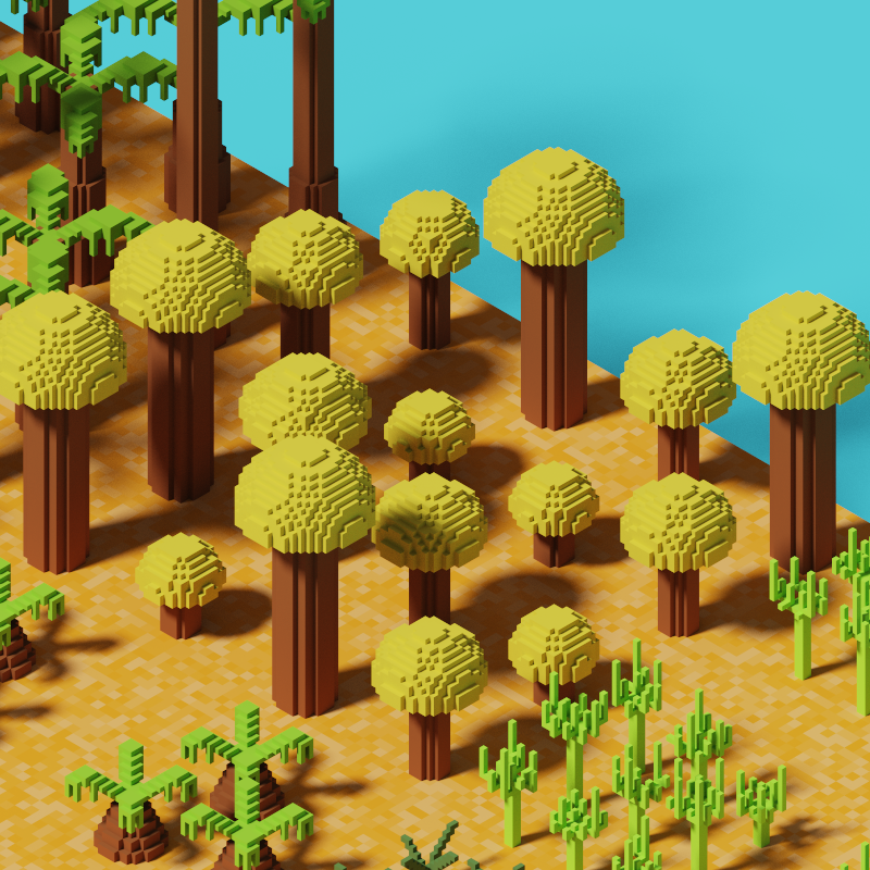 Voxel tree art