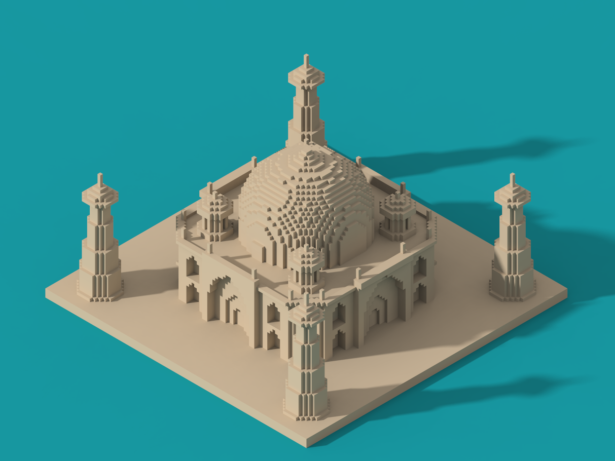 Voxel taj mahal art